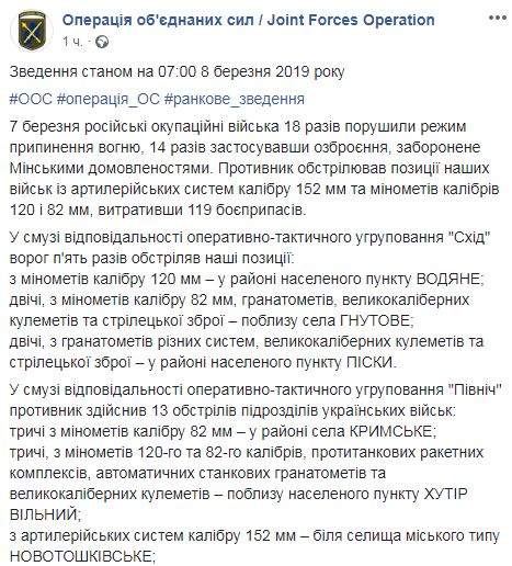 Враг за сутки 18 раз атаковал позиции ОС: ранены 5 украинских воинов, уничтожены 4 оккупанта и БМП 01