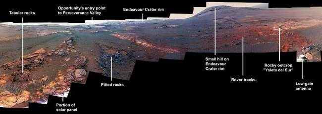 NASA обнародовало последнюю панораму, сфотографированную марсоходом Opportunity 02