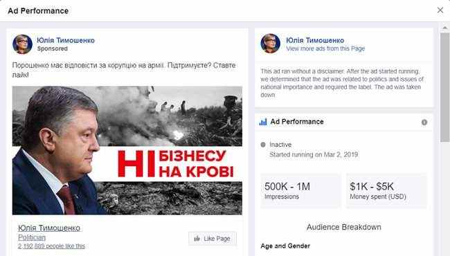 От 10-50 тысяч долларов: Facebook начал обнародовать информацию о том, кто и сколько платит за рекламу кандидатов в президенты, - ЧЕСНО 02