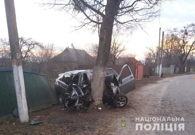 В Киевской области водитель выехал на обочину и столкнулся с деревом: погибло 5 человек 01