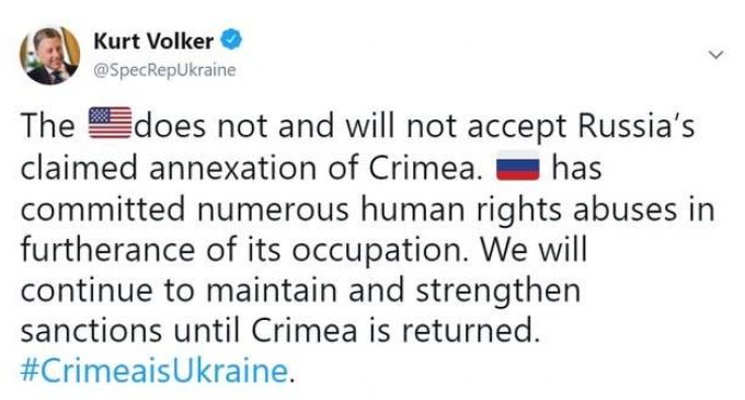 США продолжат сохранение и усиление санкций против РФ до возвращения Крыма Украине, – Волкер