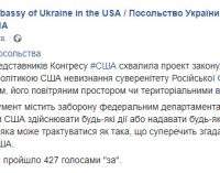 Палата представителей Конгресса США приняла законопроект, запрещающий госструктурам признавать Крым российским