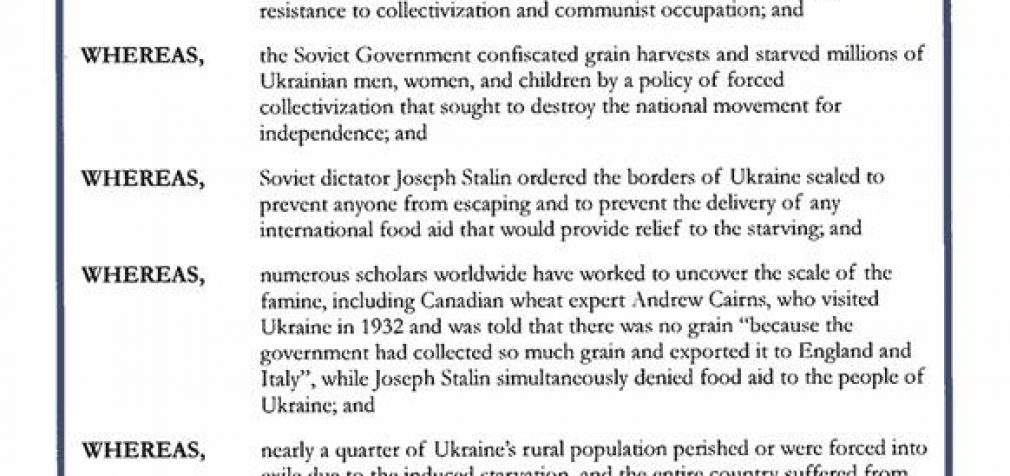 Штат Луизиана издал прокламацию о Голодоморе 1932-33 годов в Украине, – посольство Украины в США. ДОКУМЕНТ