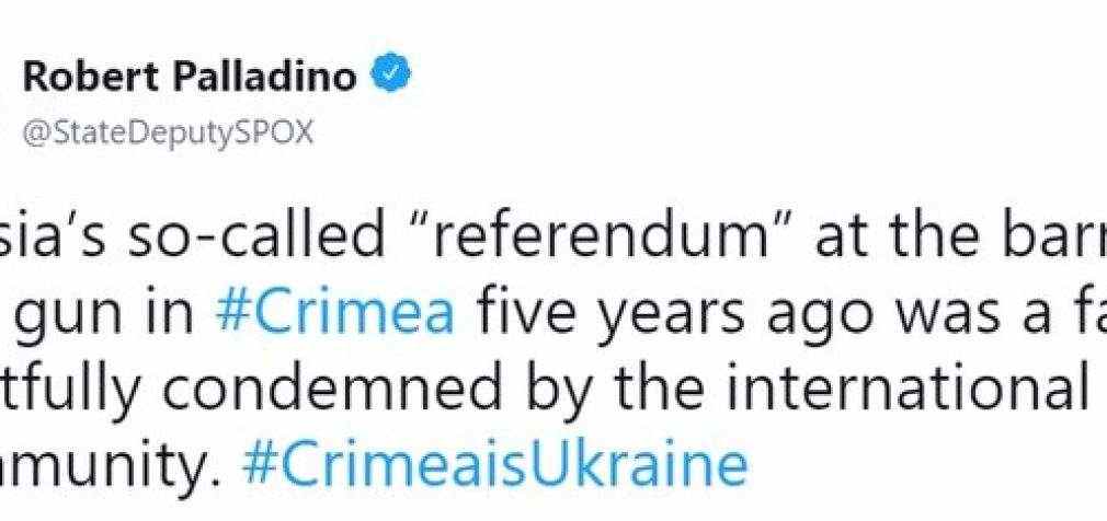 “Референдум” РФ в Крыму пять лет назад был фарсом, – Палладино