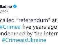 “Референдум” РФ в Крыму пять лет назад был фарсом, – Палладино