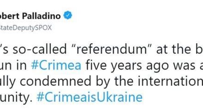 “Референдум” РФ в Крыму пять лет назад был фарсом, – Палладино