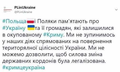 Польша не остановится в своих действиях, направленных на возвращение территориальной целостности Украины, – посольство РП