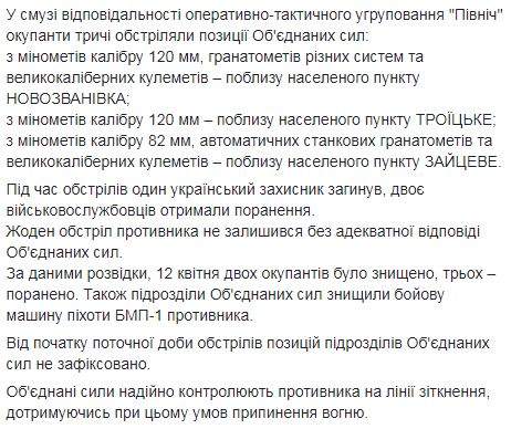 Противник за сутки 14 раз атаковал позиции ВСУ: погиб украинский воин, уничтожены двое оккупантов и БМП 02