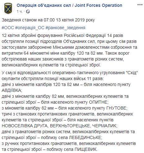 Противник за сутки 14 раз атаковал позиции ВСУ: погиб украинский воин, уничтожены двое оккупантов и БМП 01