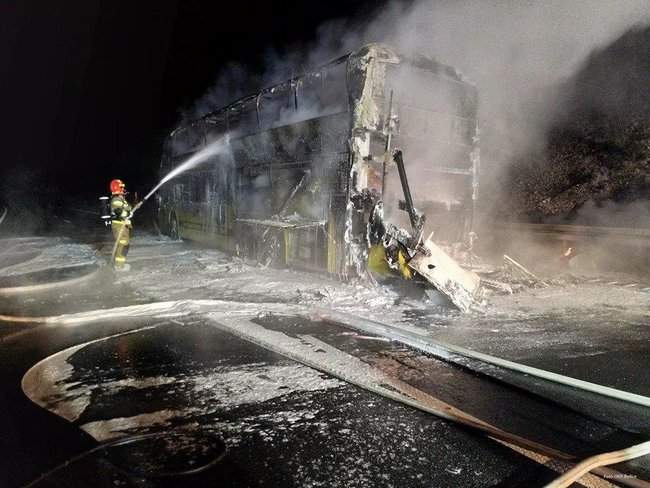 Автобус Киев - Прага сгорел дотла в Польше 02