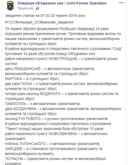 Враг за сутки 24 раза атаковал позиции ВСУ: один украинский воин погиб, еще двое получили ранения и травмы, - штаб 01