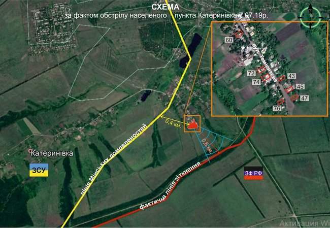 В результате обстрела Катериновки повреждено не менее 7 домов, - СЦКК 01