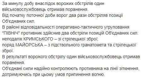 Враг вчера 10 раз нарушил перемирие и дважды – с начала суток: ранены два бойца 02