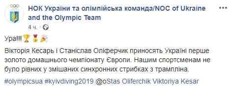 Украинская команда завоевала два золота чемпионата Европы по прыжкам в воду, - НОК 03