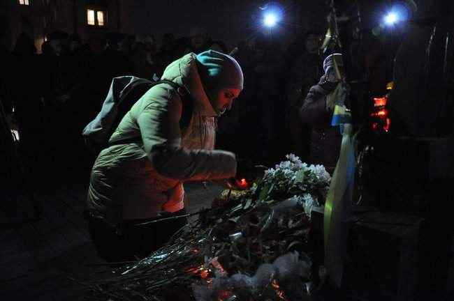 На Аллее Героев Небесной Сотни в Киеве прошел молебен по погибшим участникам Революции достоинства 10