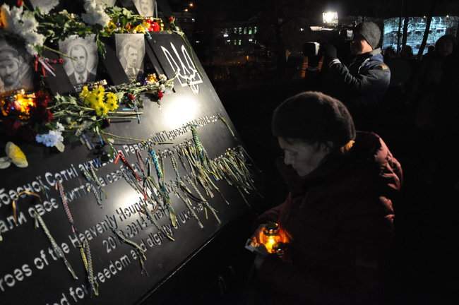 На Аллее Героев Небесной Сотни в Киеве прошел молебен по погибшим участникам Революции достоинства 16