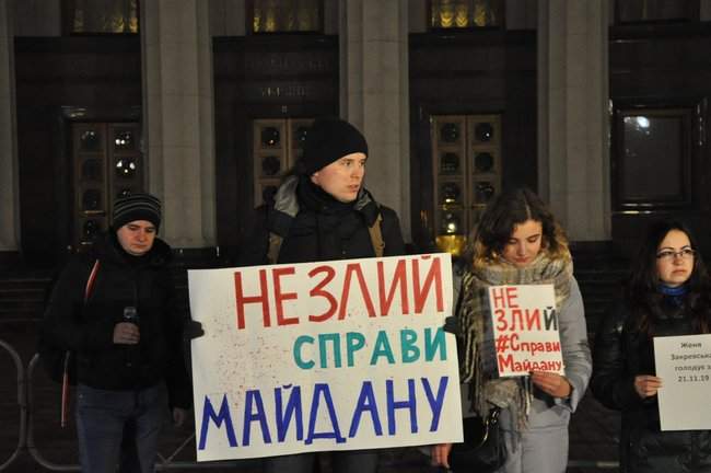 Не злий справи Майдану - под ВР состоялась акция поддержки адвоката Закревской, объявившей голодовку в знак протеста против прекращения расследований дел Майдана 02