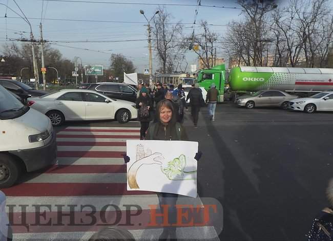 Киевляне, протестующие против застройки парка Кристерова горка, перекрыли улицу Вышгородскую и площадь Шевченко 27