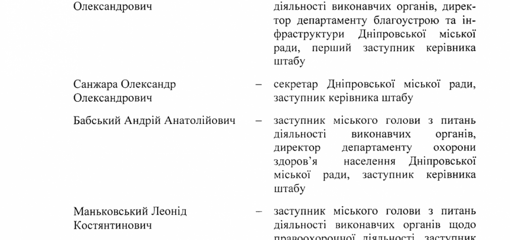 В Днепре поменялся состав временного оперативного штаба по борьбе с коронавирусом, – ФОТО