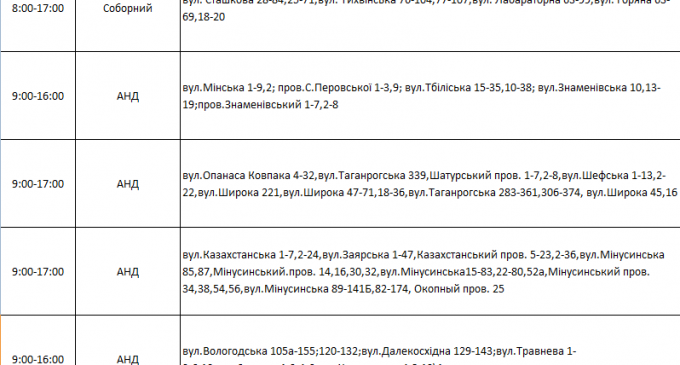 Отключения света в Днепре: график на 10 сентября