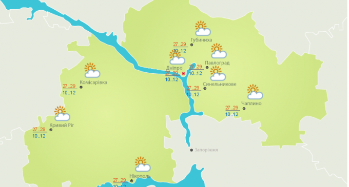 Погода в Днепре сегодня: прогноз на 10 сентября