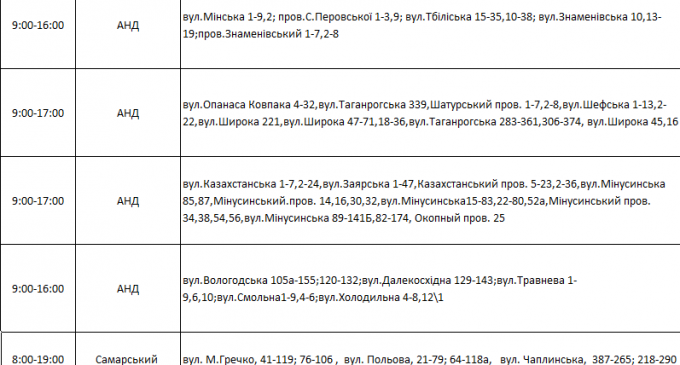 Отключения света в Днепре: график на 11 сентября