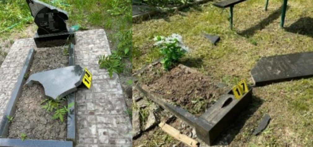 У Новомосковському районі безробітний чоловік розтрощив 19 могильних плит