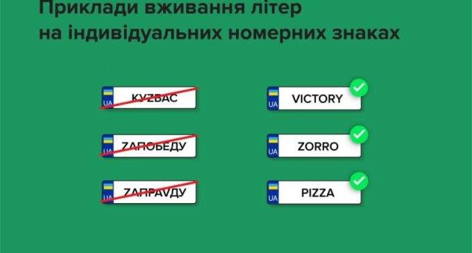 В Україні заборонили літери «Z», «V» у номерних знаках