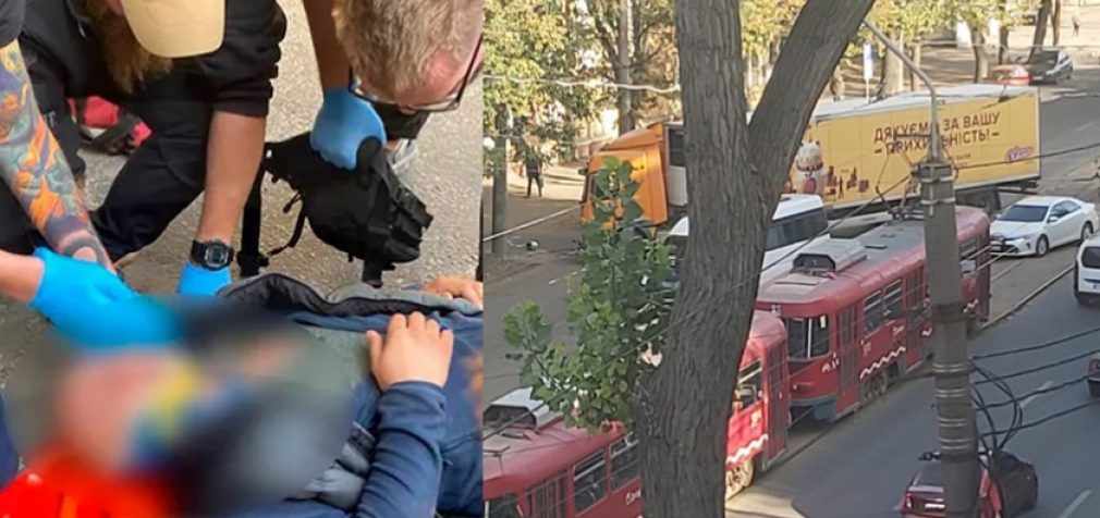 На проспекті Богдана Хмельницького у Дніпрі фура «Сільпо» збила водія скутера: деталі ДТП