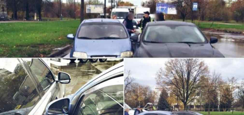 Через недотримання безпечного інтервалу руху у Запоріжжі зіткнулися Chevrolet Aveo та Jaguar XF