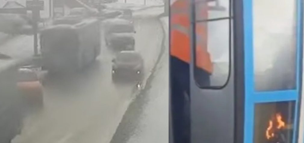 На Слобожанському проспекті у Дніпрі загорівся тролейбус: подробиці