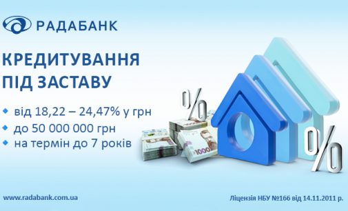 Фінансова підтримка Ваших планів з кредитуванням під заставу від РАДАБАНКу