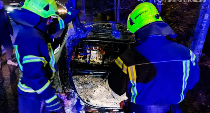 У Кам’янському загасили електромобіль