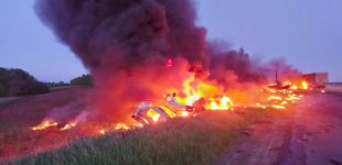 На Сумщині зіткнулися дві вантажівки: водії згоріли у пожежі